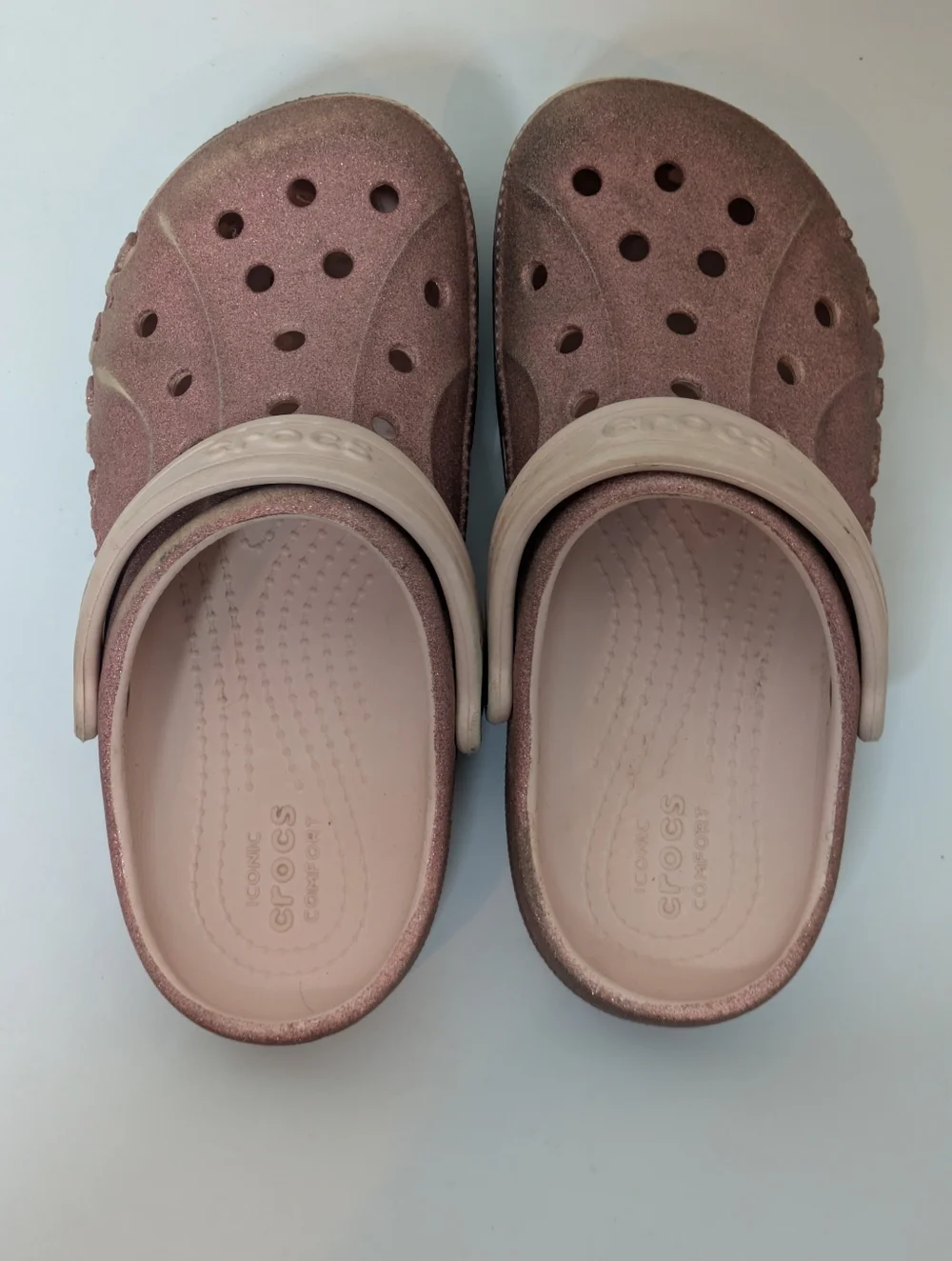 Crocs Pink Sparkles Water Shoe Sandal 13T